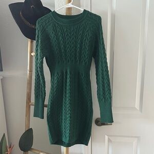SHEIN Dark Green Cable Knit Dress